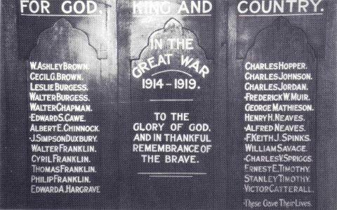 Comemorative plaque at Figtree church for James Simpson Ducksbury