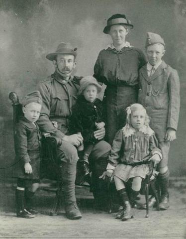 Black and white portrait of the Jardine family.