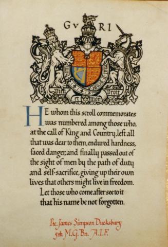 Picture of the front of the royal scroll
