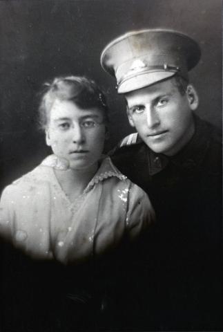 Black and white portrait of Robert Best and May Best.