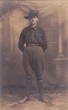 Sepia full-body portrait of Ernest Donald Gow