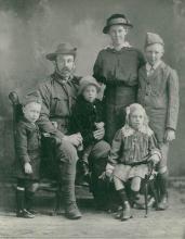 Black and white portrait of the Jardine family.