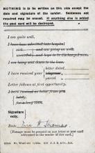 Letter from Eric H Thomas indicating that he is well and a letter was received.