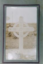 Photograph of original grave marker cross in France