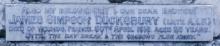Memorial on parents gravestone - Berkeley Pioneer Cemetery Inscription reads Also my beloved son and our dear Brother James Simspon Ducksbury Late AIF  Died of wounds, France, 30th April 1918, Aged 25 Years Until the day break and the shadows flee away