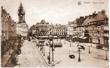 Postcard from David Morgans to Edith depicting the town of Douai, France
