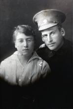 Black and white portrait of Robert Best and May Best.